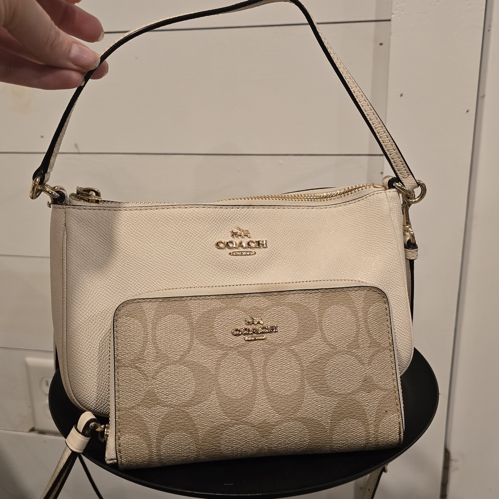 Coach Cream and Beige Shoulder Bag Set